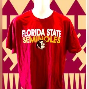 FSU Florida State Seminoles Gildan Men’s XL X-Large Cotton Garnet Logo Shirt EUC